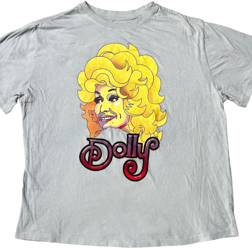Dolly Parton Profile Short Sleeve Graphic T-Shirt Light Blue Women’s XL